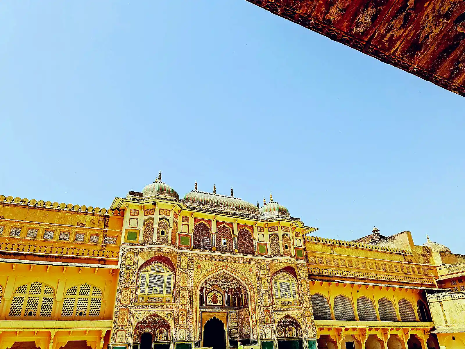 Amber Fort ramparts above the lake in Jaipur, the start of a rajasthan trip planner route