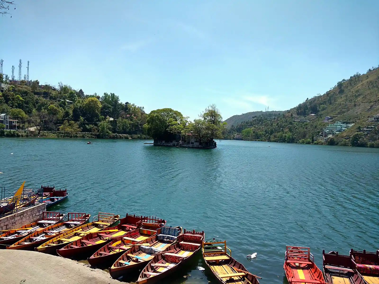 Bhimtal lake near Nainital, a popular weekend getaway from Delhi in the hills