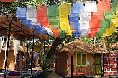 backpacker planning a solo trip at a hostel in Goa India with a map and laptop