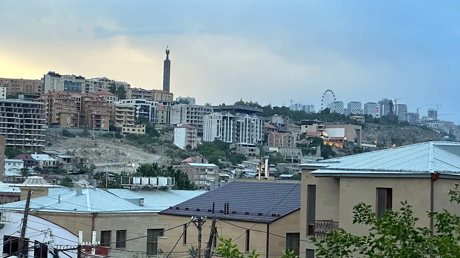 Hotel building and street in Yerevan, Armenia