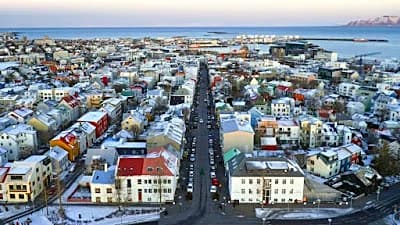 Reykjavik city street where most Iceland Ring Road self-drive trips begin