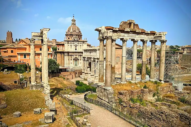 Roman Forum ruins near Roma Termini station affected by the september rail strikes