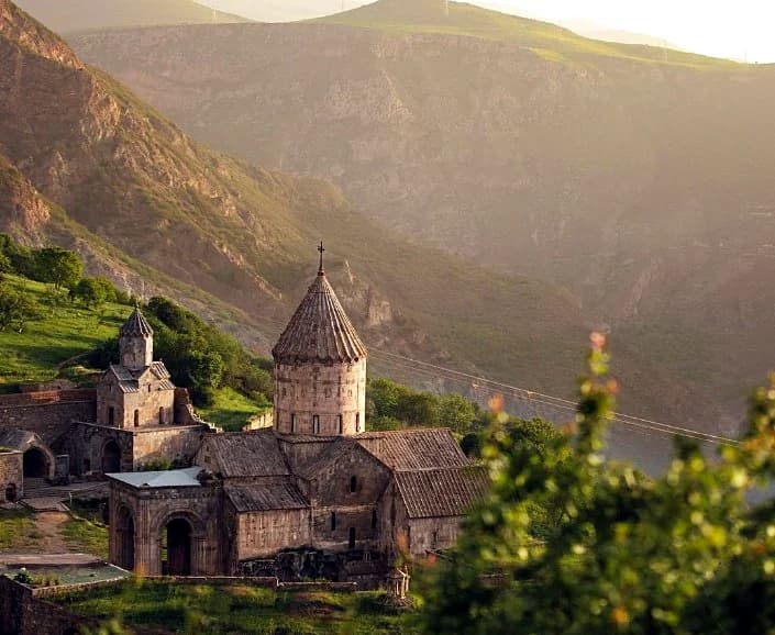 Tatev monastery reached by the Wings of Tatev cable car on the southern loop of an armenia itinerary