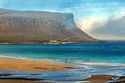 remote fjord coastline in the Westfjords of Iceland far from the Ring Road