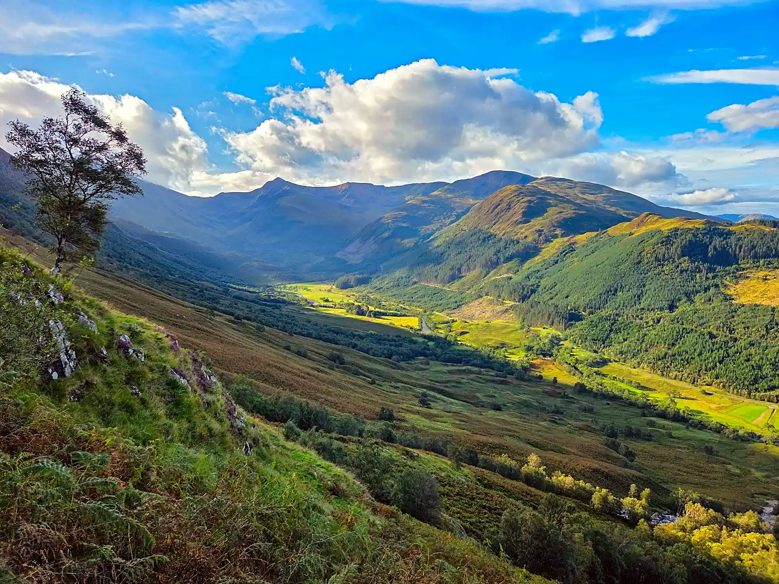 Ben Nevis rising above Glen Nevis near Fort William in the Scottish Highlands