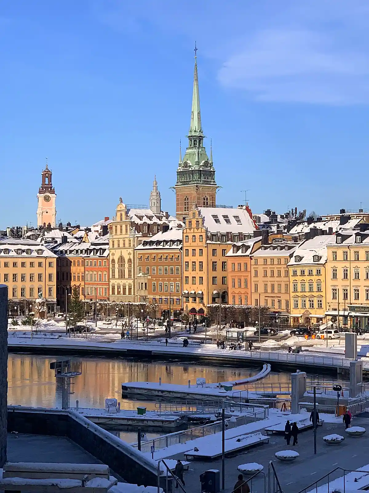 Narrow cobblestone street in Gamla Stan, Stockholm's old town and the usual first stop