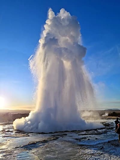 Geysir hot spring erupting in Iceland's Golden Circle