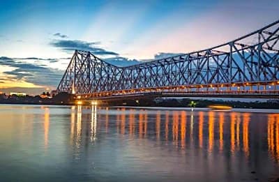 Howrah Bridge in Kolkata, the city driving Durga Puja flight prices 2026