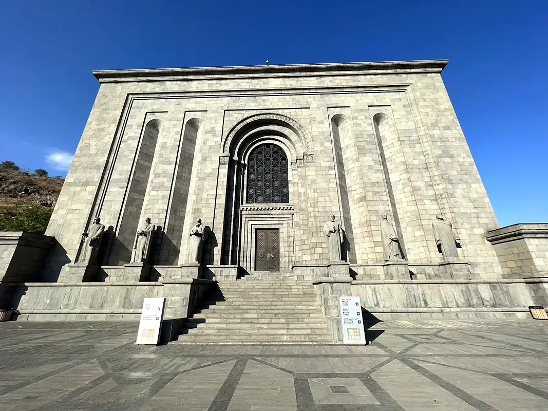 Stone museum building in Yerevan, a neighbouring country visited on trips alongside the Turkmenistan e-visa 2026 route