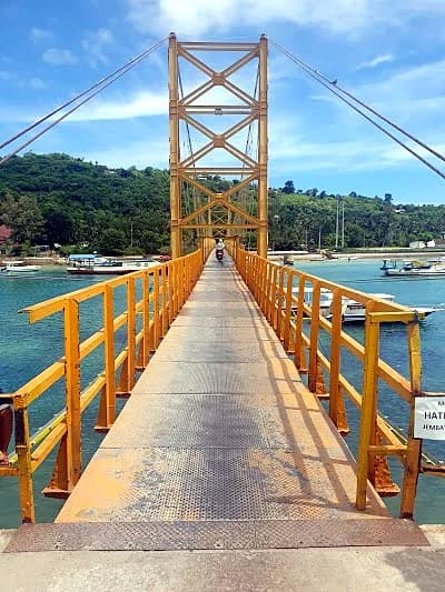 turquoise water and wooden jetty at Nusa Lembongan island Bali Indonesia
