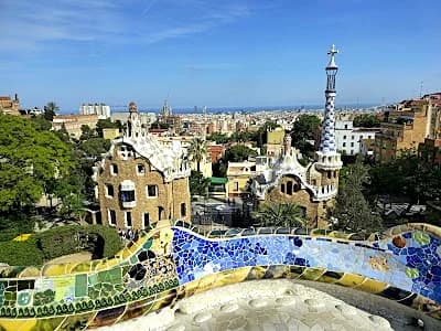 Park Guell in Barcelona, a city where the airport strike hasn't affected daily life beyond El Prat