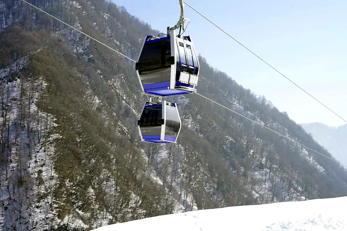 Tufandag mountain resort with cable cars in Gabala, Azerbaijan